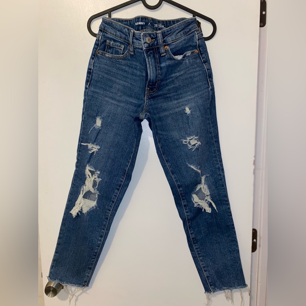 Old Navy High Rise Ripped Denim Jeans